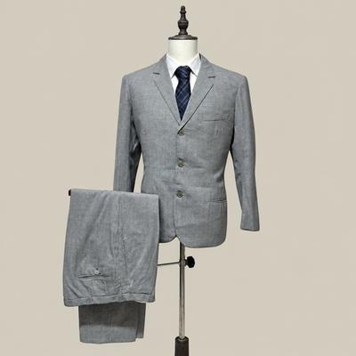 V. Mastrodomenico Abito Uomo Grigio in lana – Taglia 50