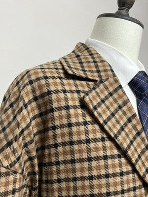 Zara Cappotti Uomo Beige in Lana Quadri – Taglia 56