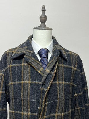I Leconidi Cappotti Uomo Grigio in Lana Quadri – Taglia 50