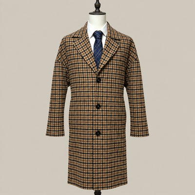 Zara Cappotti Uomo Beige in Lana Quadri – Taglia 56