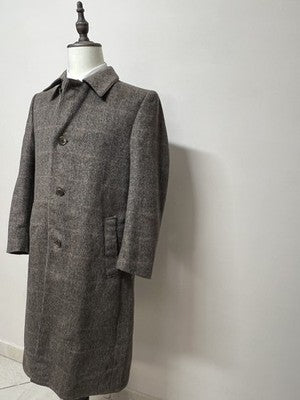 Vintage Dressing Cappotti Uomo Grigio in Lana Spigato – Taglia 44
