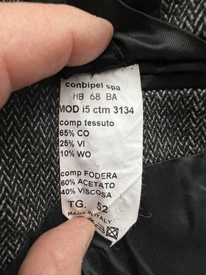 Conbipel Cappotti Uomo Grigio in Lana Spigato – Taglia 52
