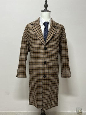 Zara Cappotti Uomo Beige in Lana Quadri – Taglia 56