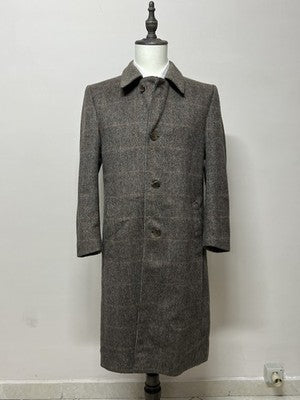 Vintage Dressing Cappotti Uomo Grigio in Lana Spigato – Taglia 44