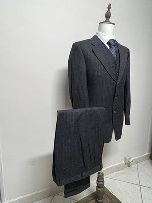 Luca D'Altieri Abito Uomo Grigio antracite Gessato – Taglia 50