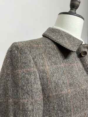 Vintage Dressing Cappotti Uomo Grigio in Lana Spigato – Taglia 44