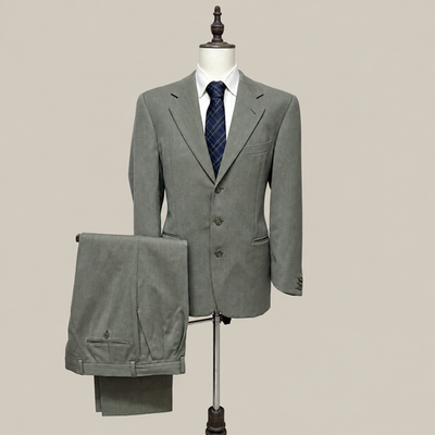 Pellicciari Moda Abito Uomo Blu navy in lana Gessato – Taglia 50