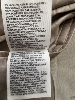 H&M Abito Uomo Beige in Lino – Taglia 58