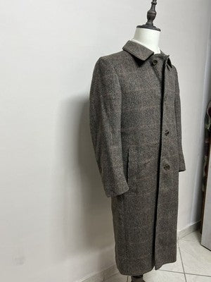 Vintage Dressing Cappotti Uomo Grigio in Lana Spigato – Taglia 44