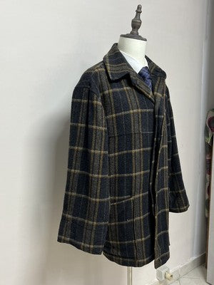 I Leconidi Cappotti Uomo Grigio in Lana Quadri – Taglia 50