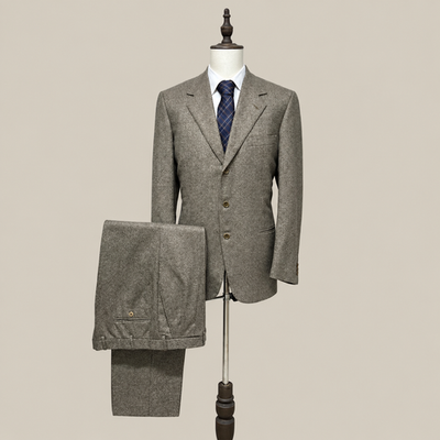 Per Spalli Abito Uomo Grigio chiaro in 100% lana; fodera 100% cupro – Taglia 52