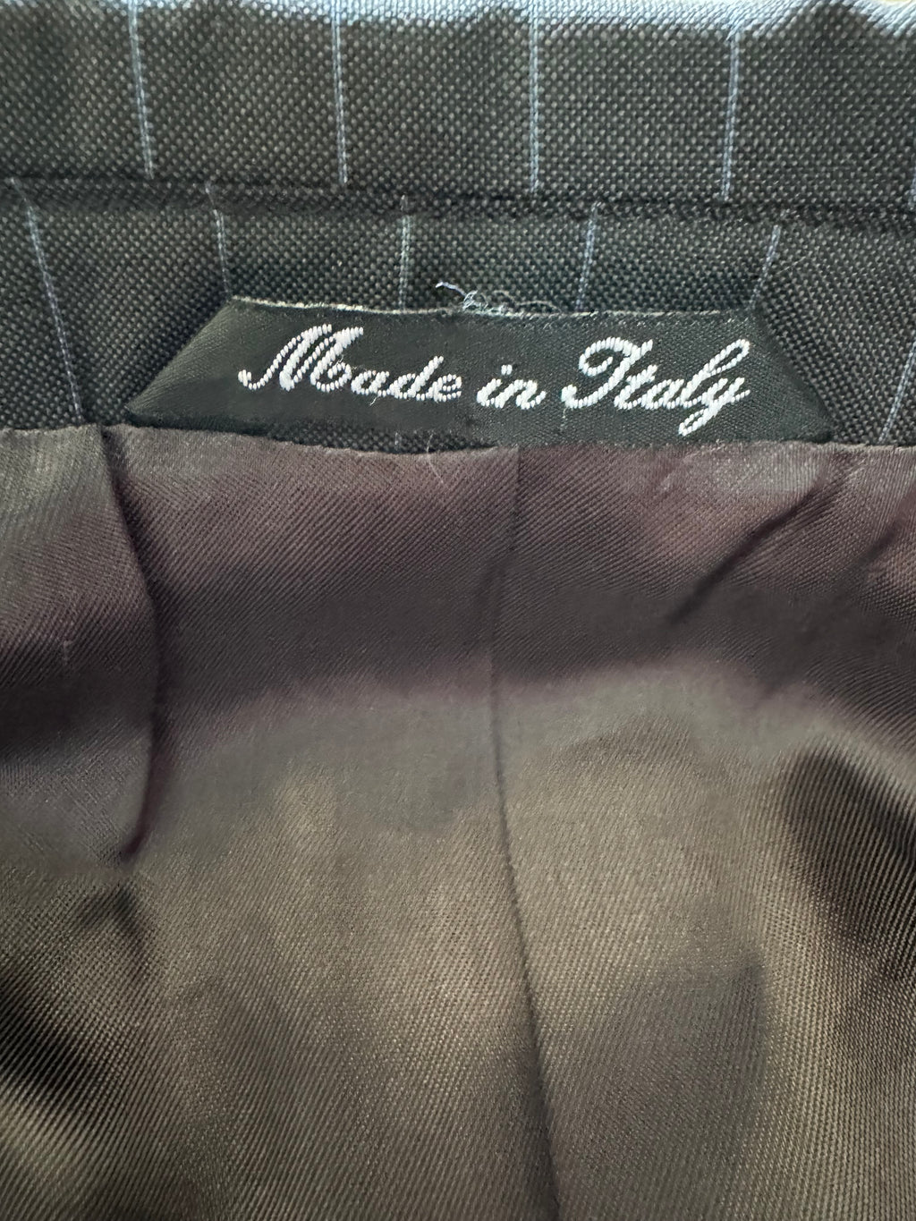 Angelico Abito Uomo Gessato Grigio Antracite Super 100's Lana Vergine Taglia 52 Made in Italy