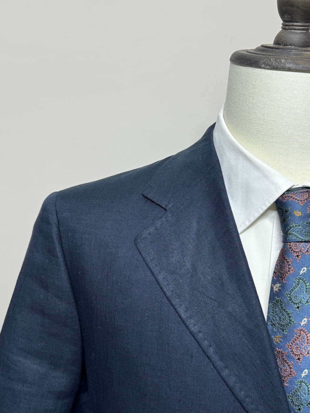 Barbieri Trend Milano Abito Uomo Blu Navy 100% Lino Taglia 52 Made in Italy