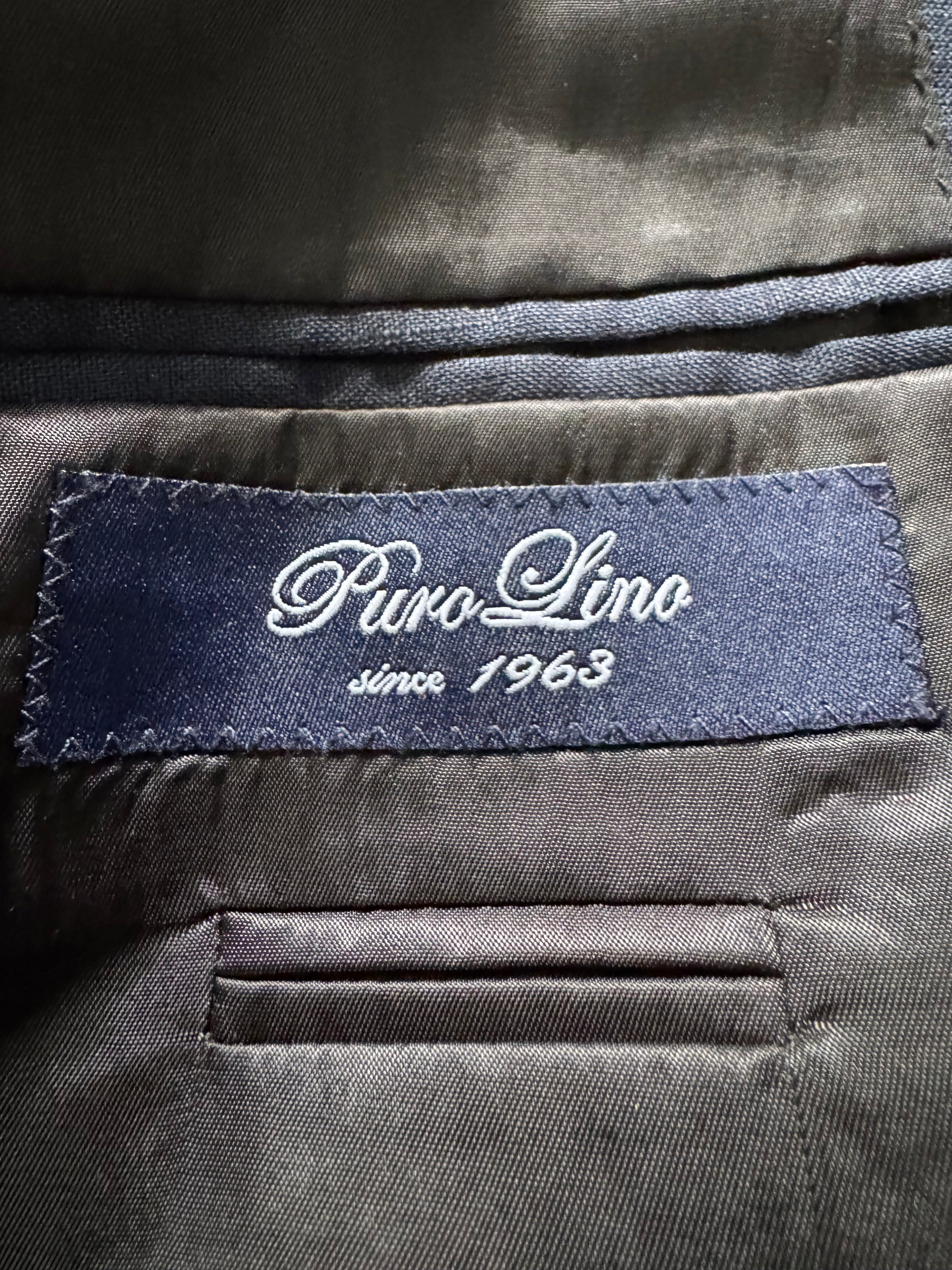 Barbieri Trend Milano Abito Uomo Blu Navy 100% Lino Taglia 52 Made in Italy