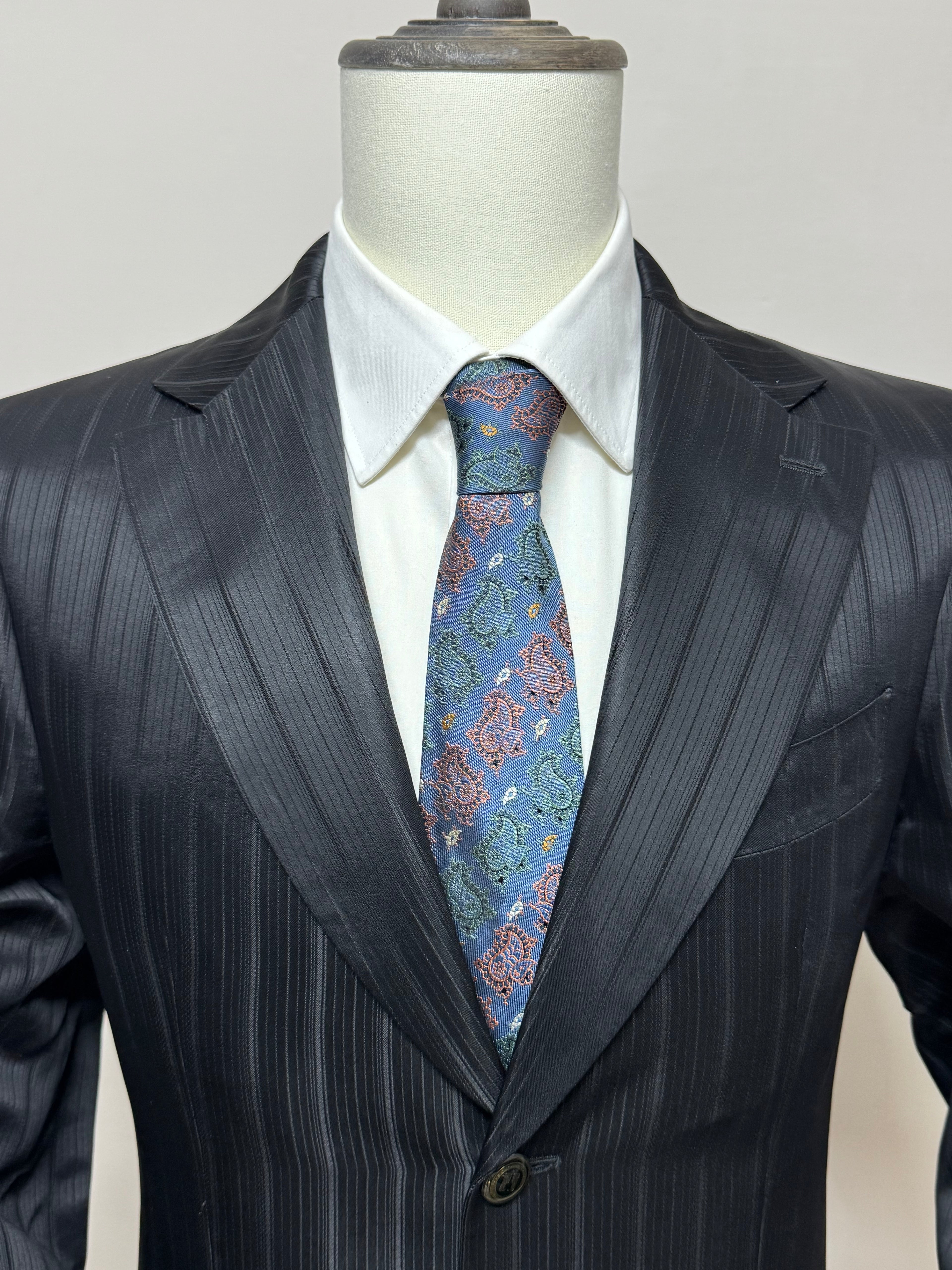 Giacca Carlo Pignatelli Cerimonia Nera Gessata Lucida Elegante Uomo Taglia 50