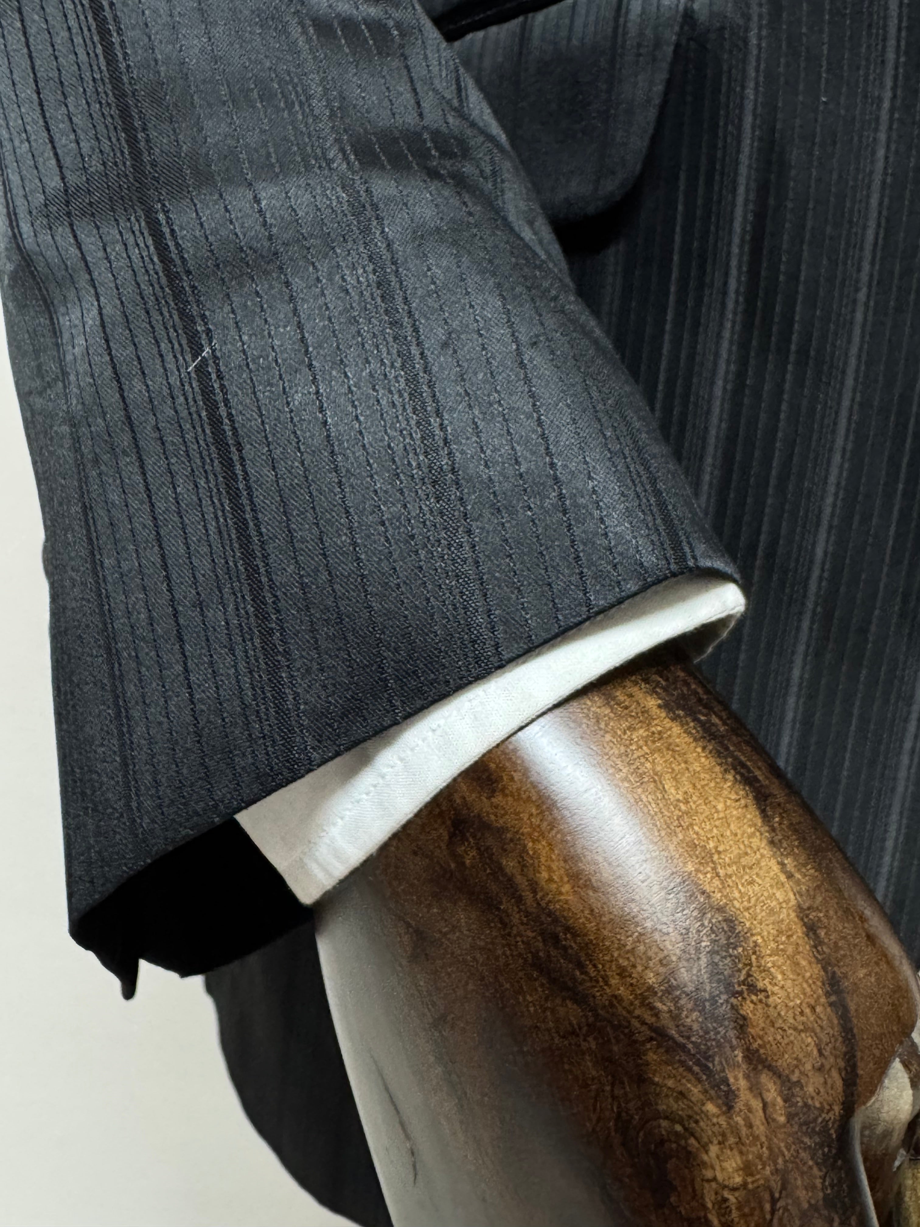 Giacca Carlo Pignatelli Cerimonia Nera Gessata Lucida Elegante Uomo Taglia 50