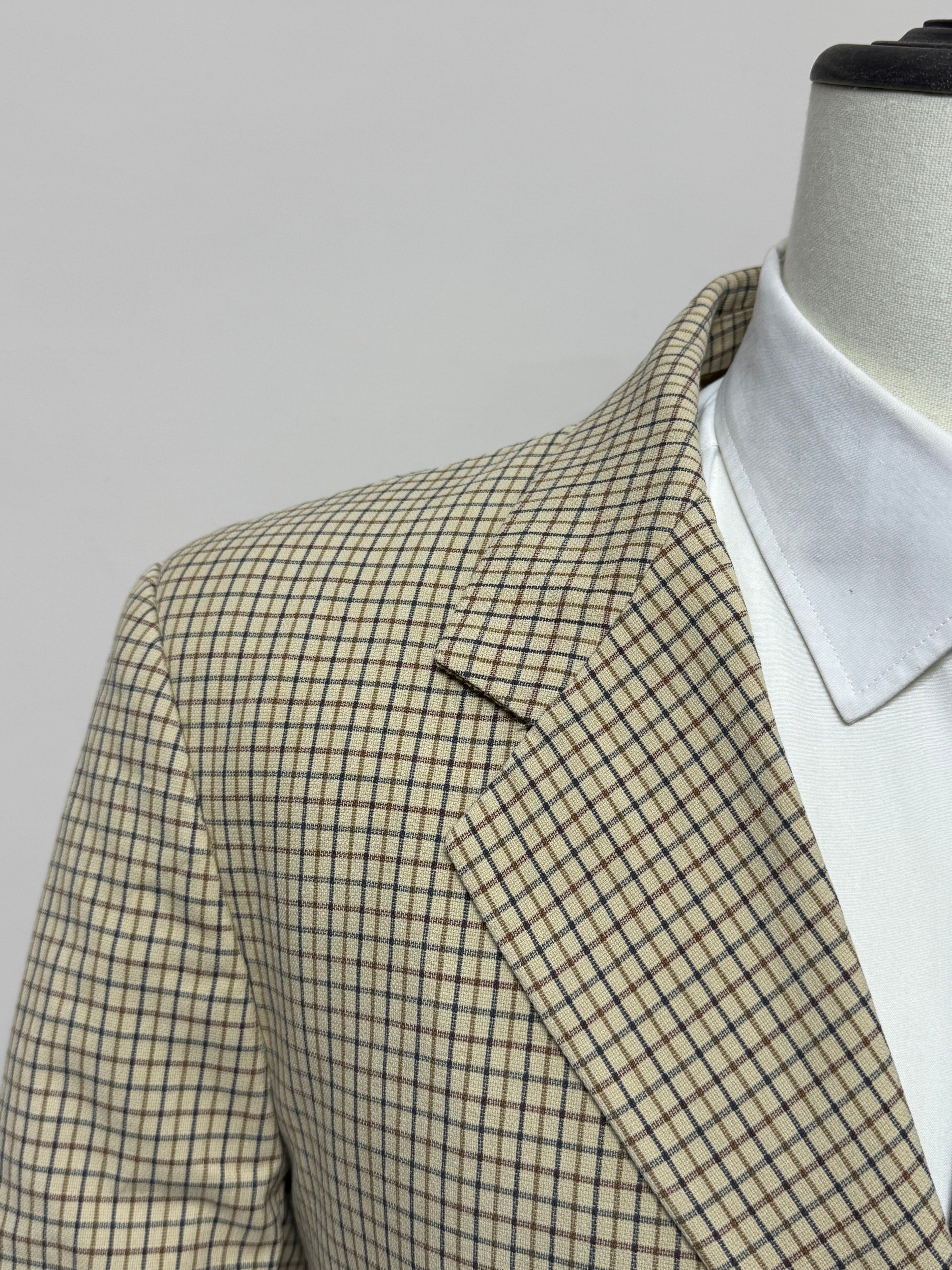 Boggi Giacca Uomo Beige Quadri Cotone Made in Italy Taglia 52 Elegante Casual