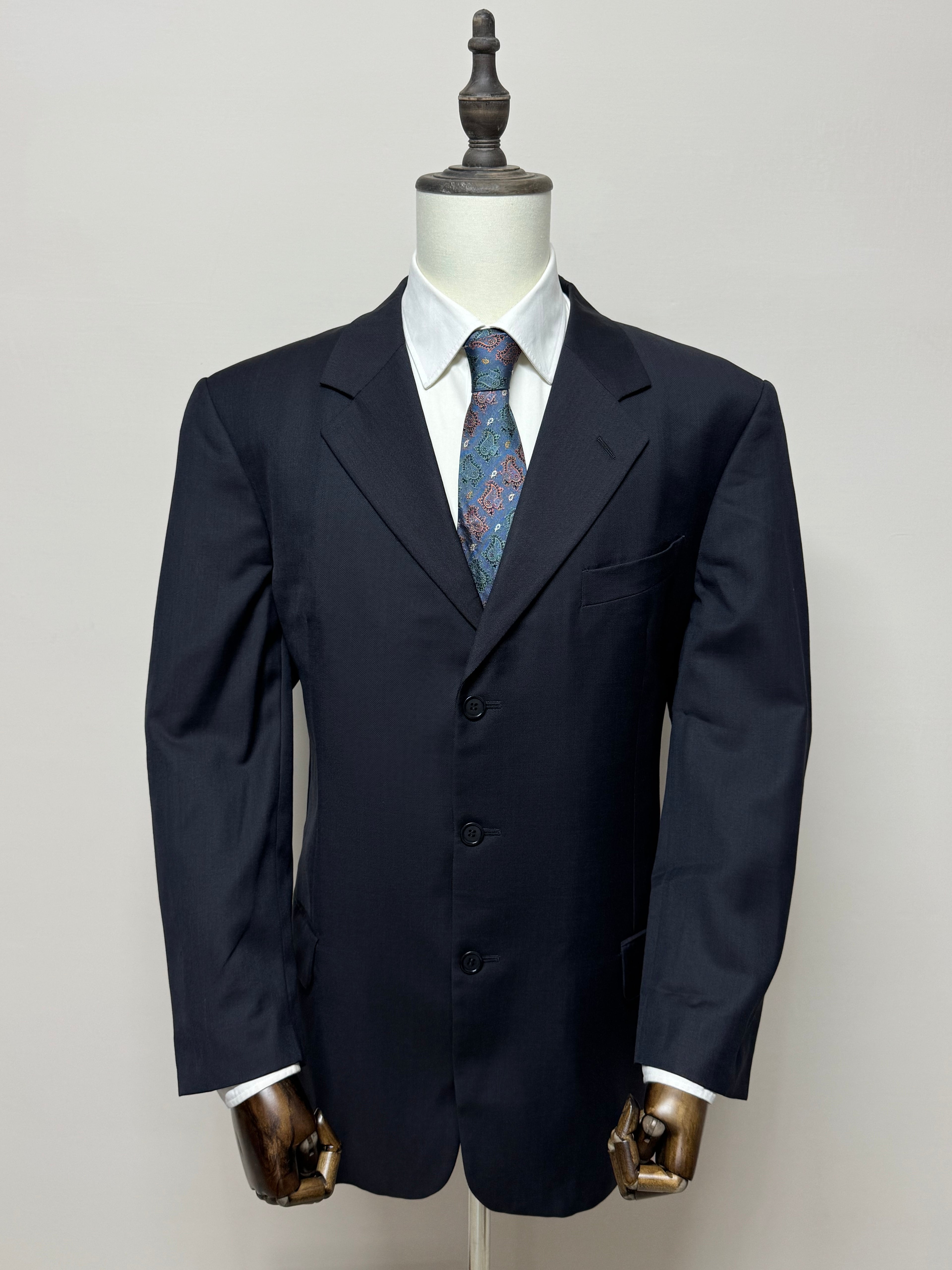 Valentino Uomo Giacca Blazer Blu Navy Super 100's Elegante Taglia 56 Made in Italy