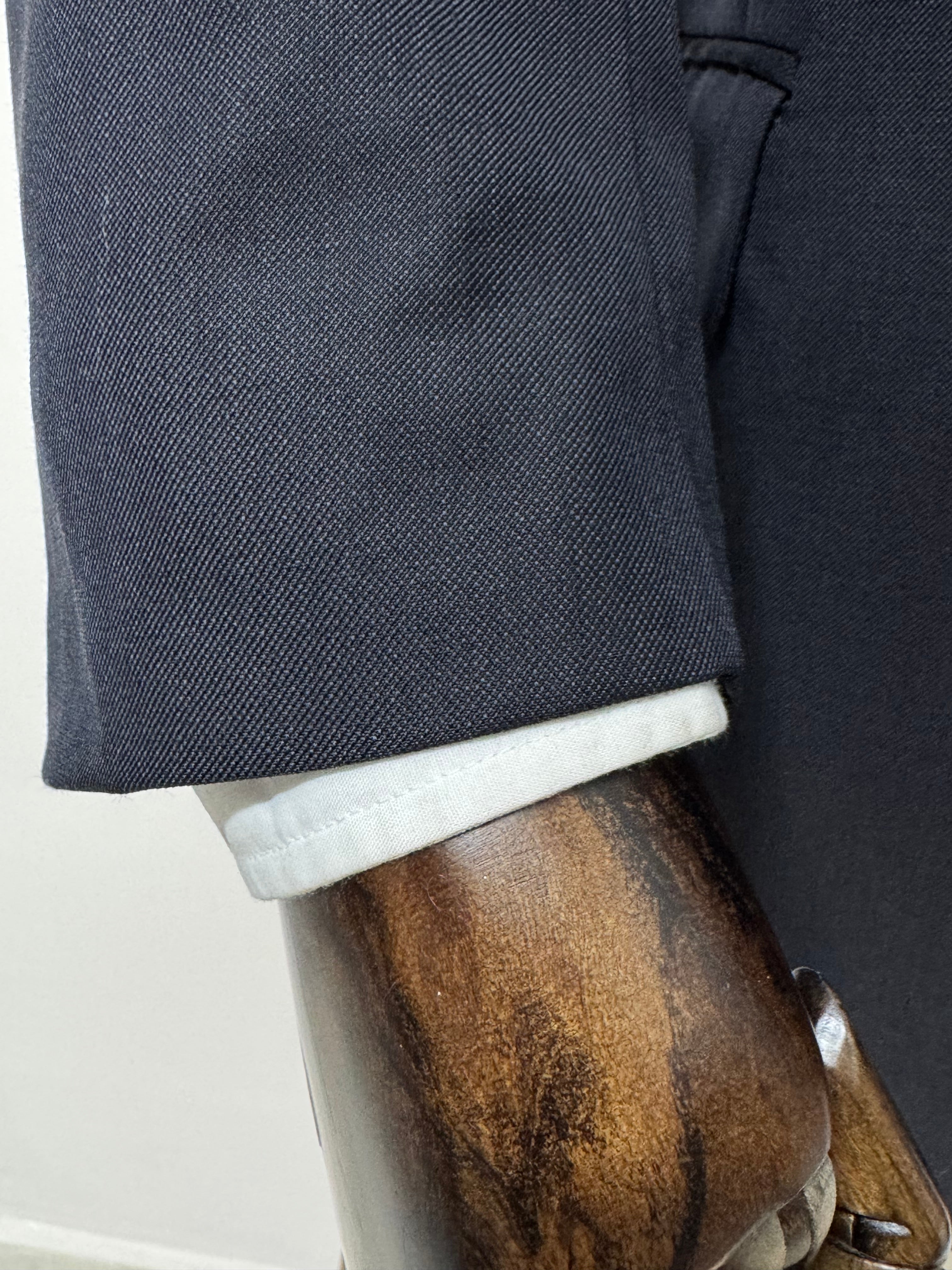 Valentino Uomo Giacca Blazer Blu Navy Super 100's Elegante Taglia 56 Made in Italy