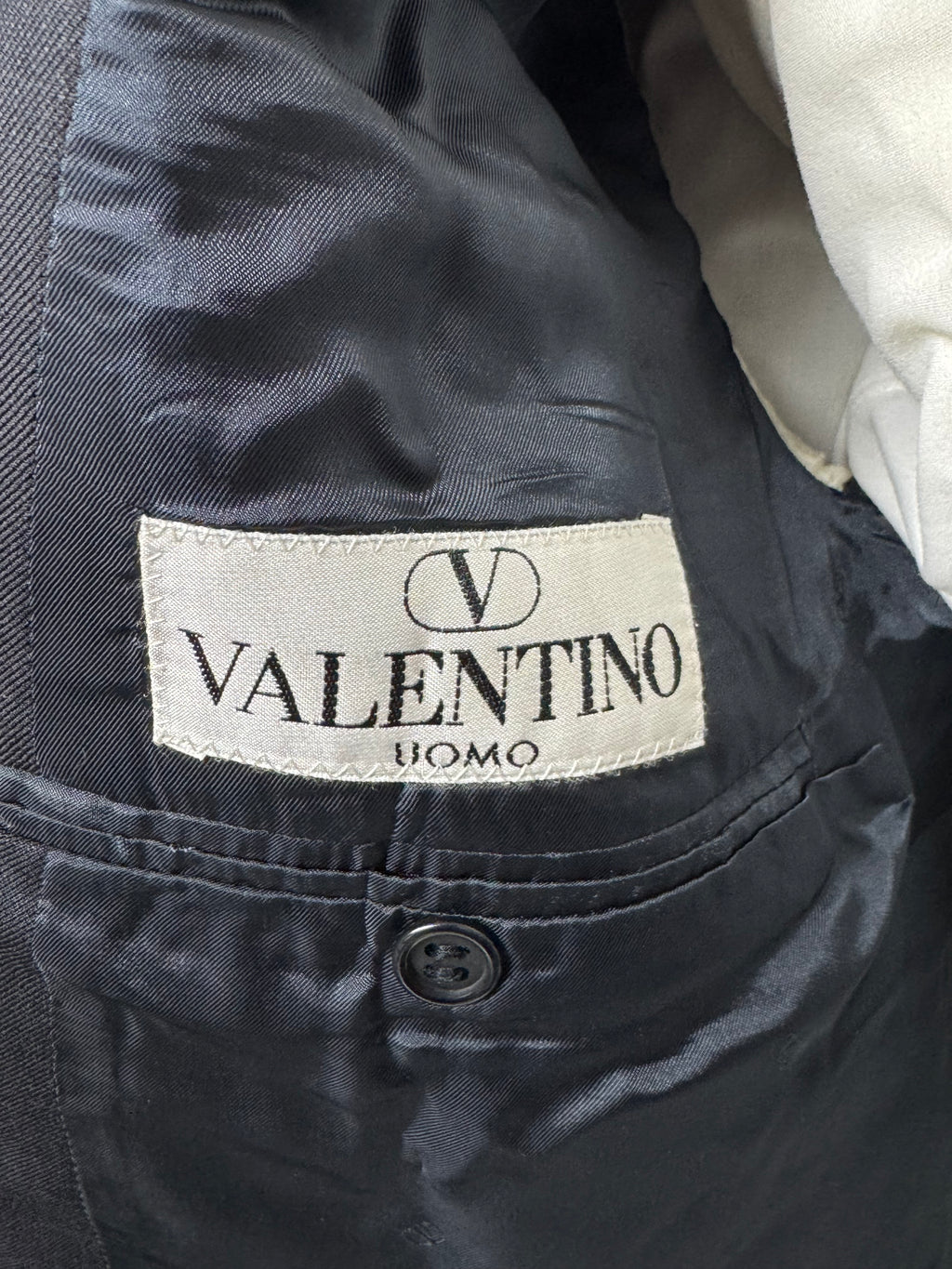Valentino Uomo Giacca Blazer Blu Navy Super 100's Elegante Taglia 56 Made in Italy