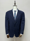 Giacca Uomo Valentino Uomo Blu Navy Pura Lana Vergine Taglia 56 Sartoriale Vintage