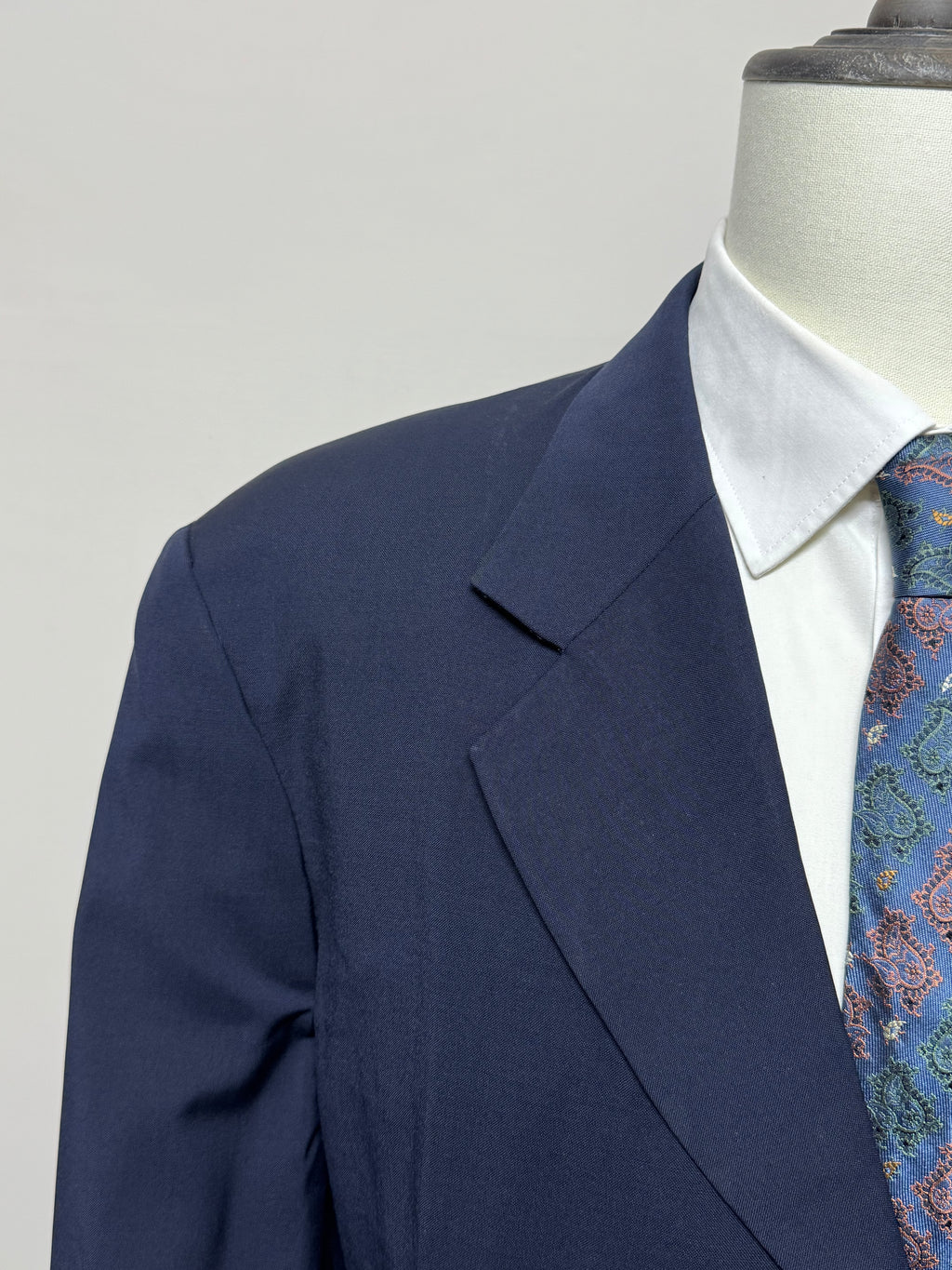 Giacca Uomo Valentino Uomo Blu Navy Pura Lana Vergine Taglia 56 Sartoriale Vintage
