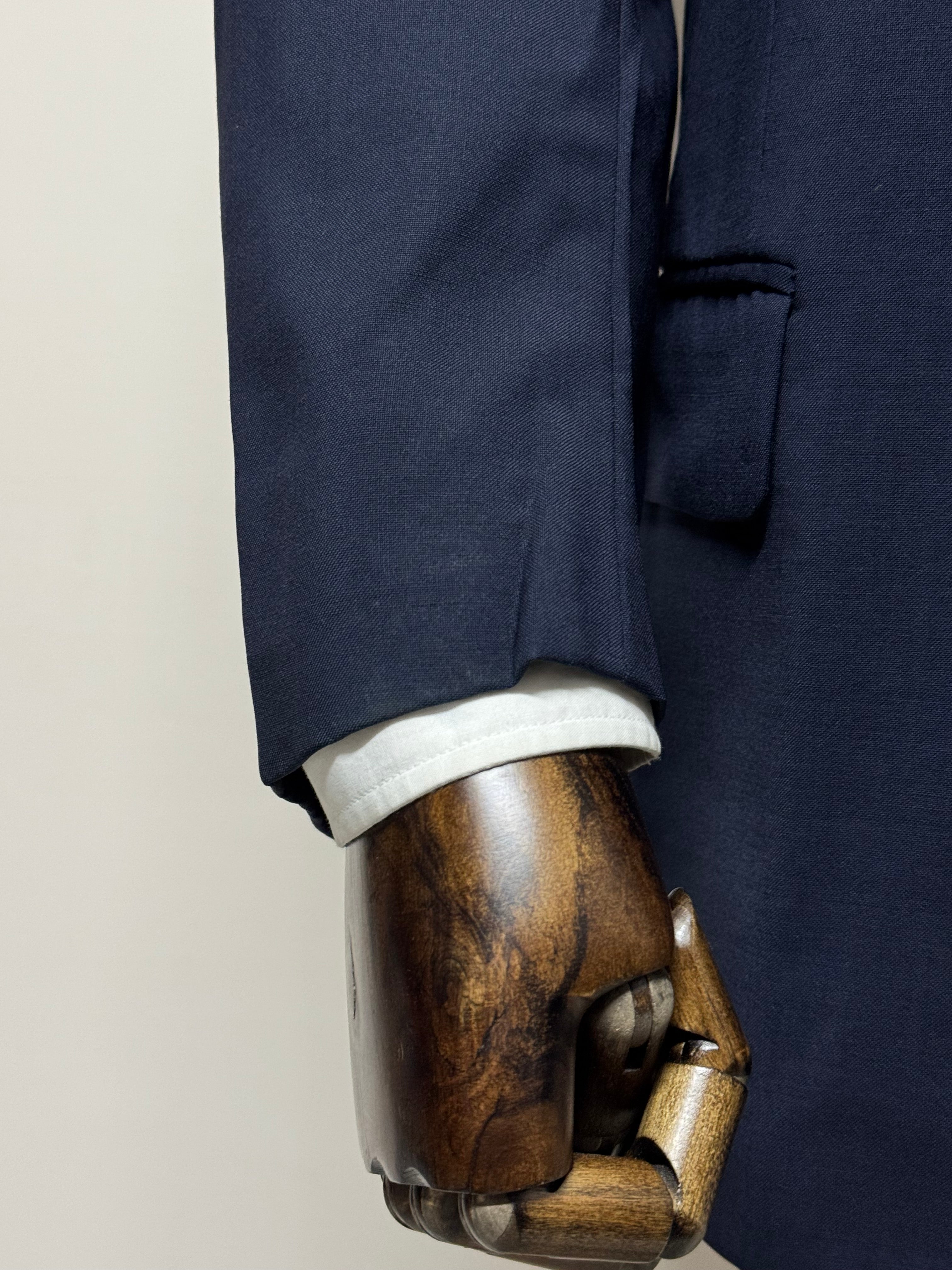 Giacca Uomo Valentino Uomo Blu Navy Pura Lana Vergine Taglia 56 Sartoriale Vintage