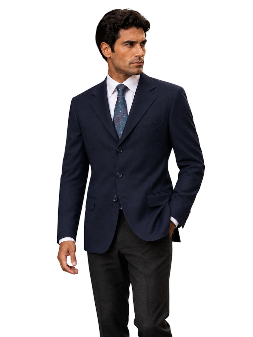 Valentino Uomo Giacca Blazer Blu Navy Super 100's Elegante Taglia 56 Made in Italy